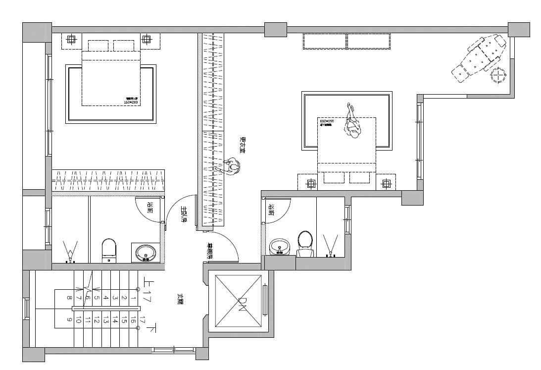 3 樓主臥室與孝親房平面圖。
