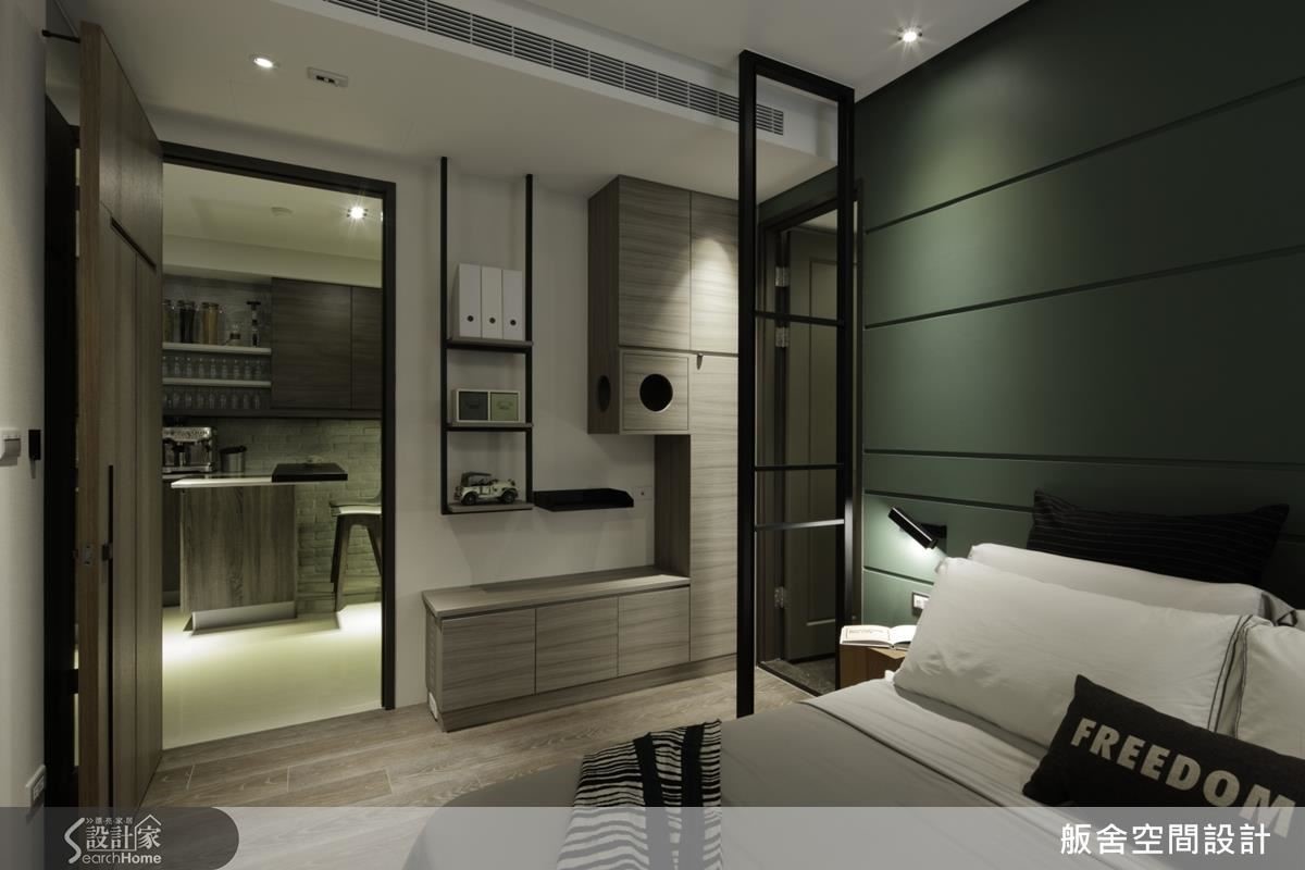 次臥 1 : 結合寵物貓的跳檯櫃體。 次臥 1 : 結合寵物貓的跳檯櫃體。