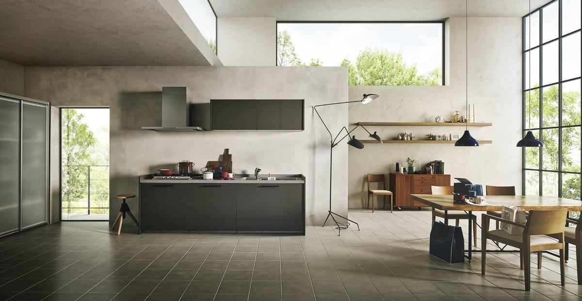強調彈性配置，除了實用機能外，透過壁櫃面板與材質的選擇讓廚具能夠與整體空間合宜搭配，是 SUNWAVE 的產品重點。