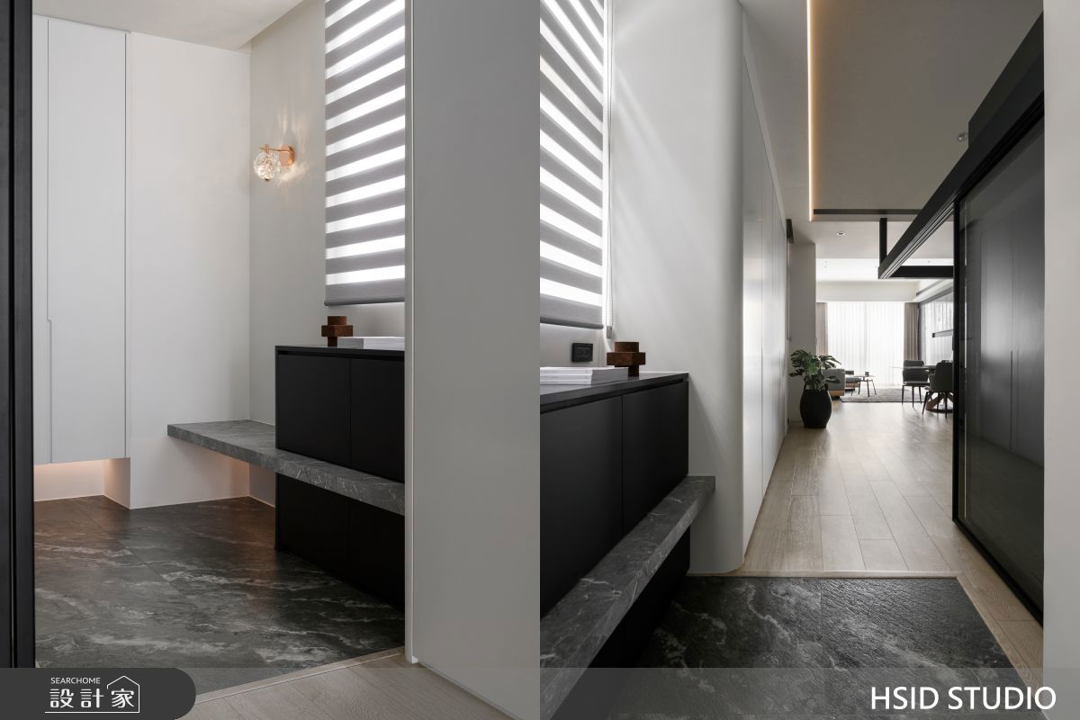 玄關區兼顧實用性與大器氛圍。