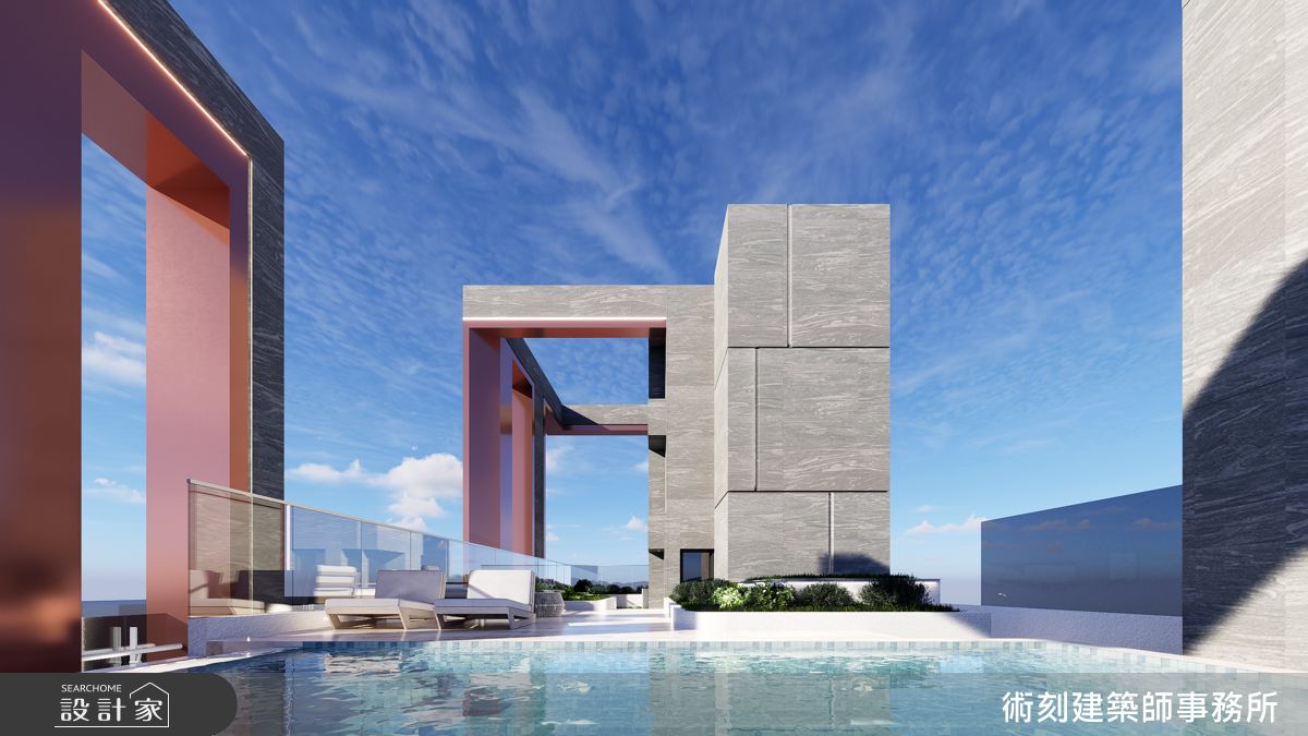 邊際泳池與植栽平台,打造都市上空的靜謐綠洲。