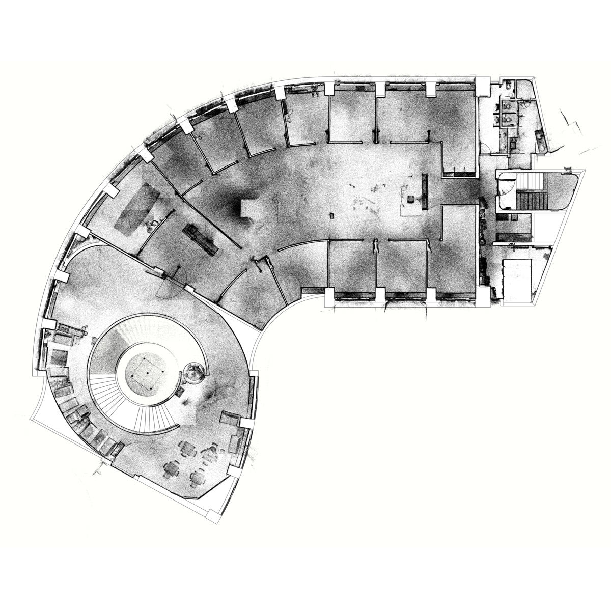 點立方空間數位測繪能捕捉空間中所有的歪斜、凹凸與結構細節，並交付符合設計公司製圖規範的AutoCAD與SketchUp模型。