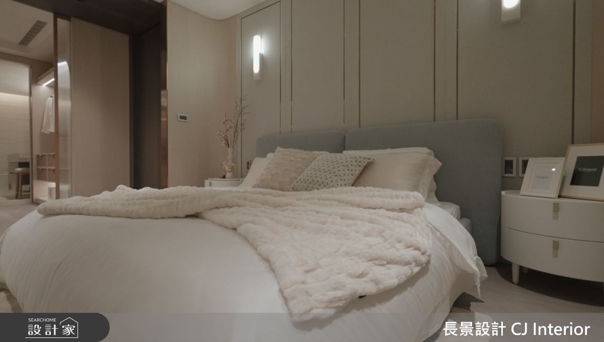 男孩房以灰色調為基調，呈現沈穩氣質；女孩房則以粉色調貫穿，營造網美風格。