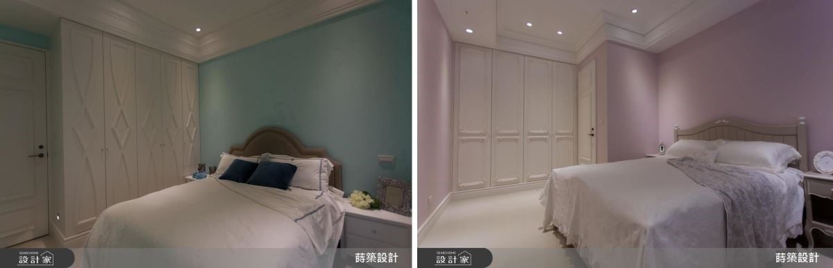 以繽紛可愛的色彩為屋主兩位寶貝小女兒，勾勒出幸福甜美小孩房。