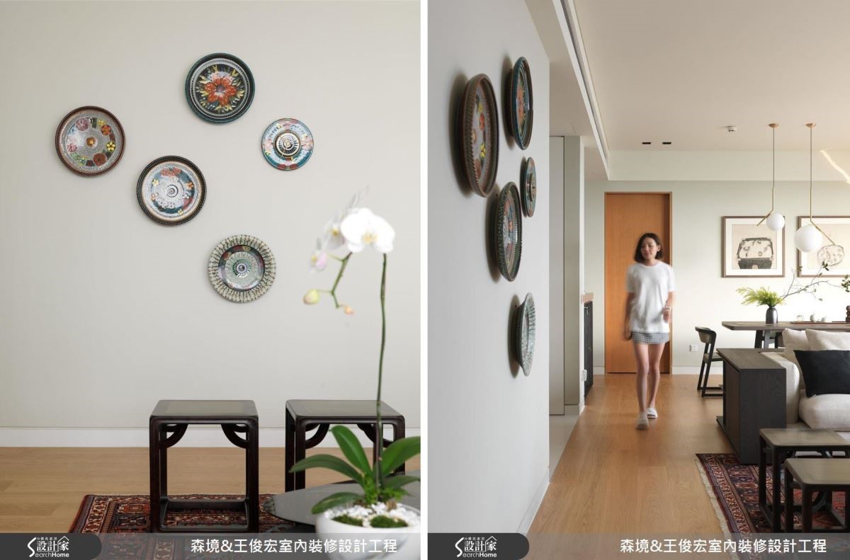 來自鶯歌的圓盤陶瓷擺飾，巧妙為空間注入現代藝術的靈魂。