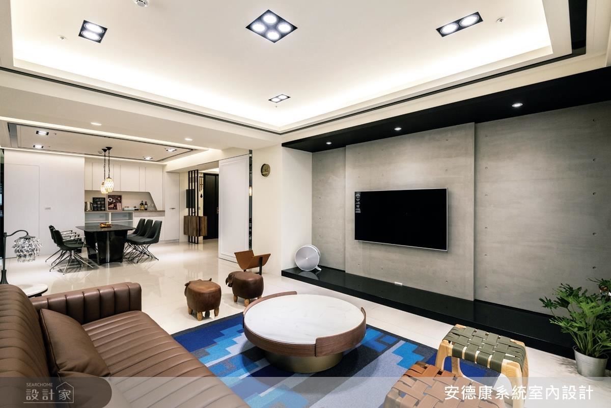 以現代簡約的設計語彙，結合複合機能系統櫥櫃運用，滿足屋主擁有寬敞空間且高收納機能的居家訴求。