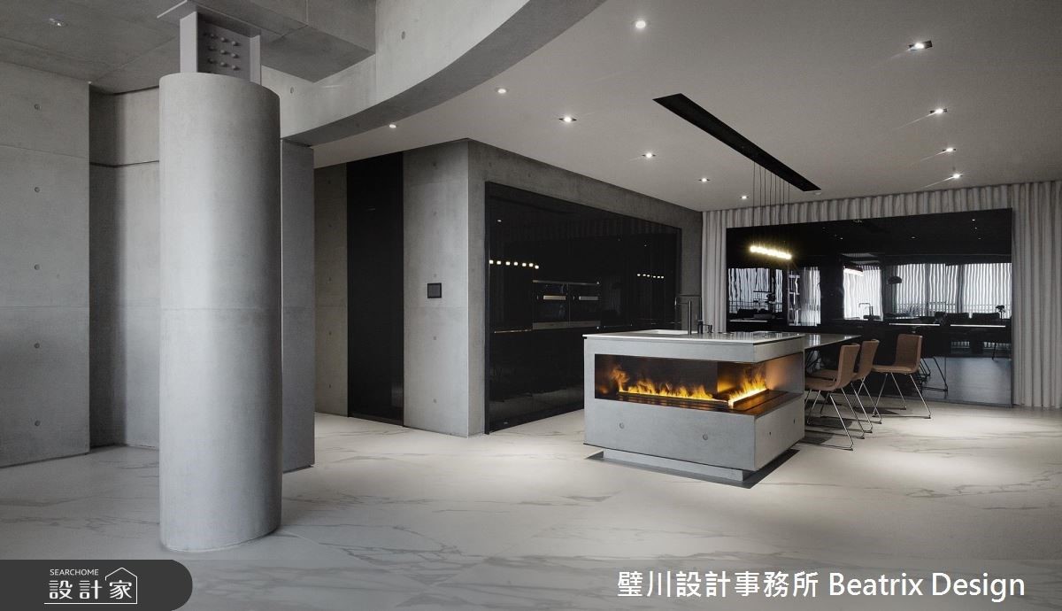 牆面水泥質感設計，成就空間實質觸感。