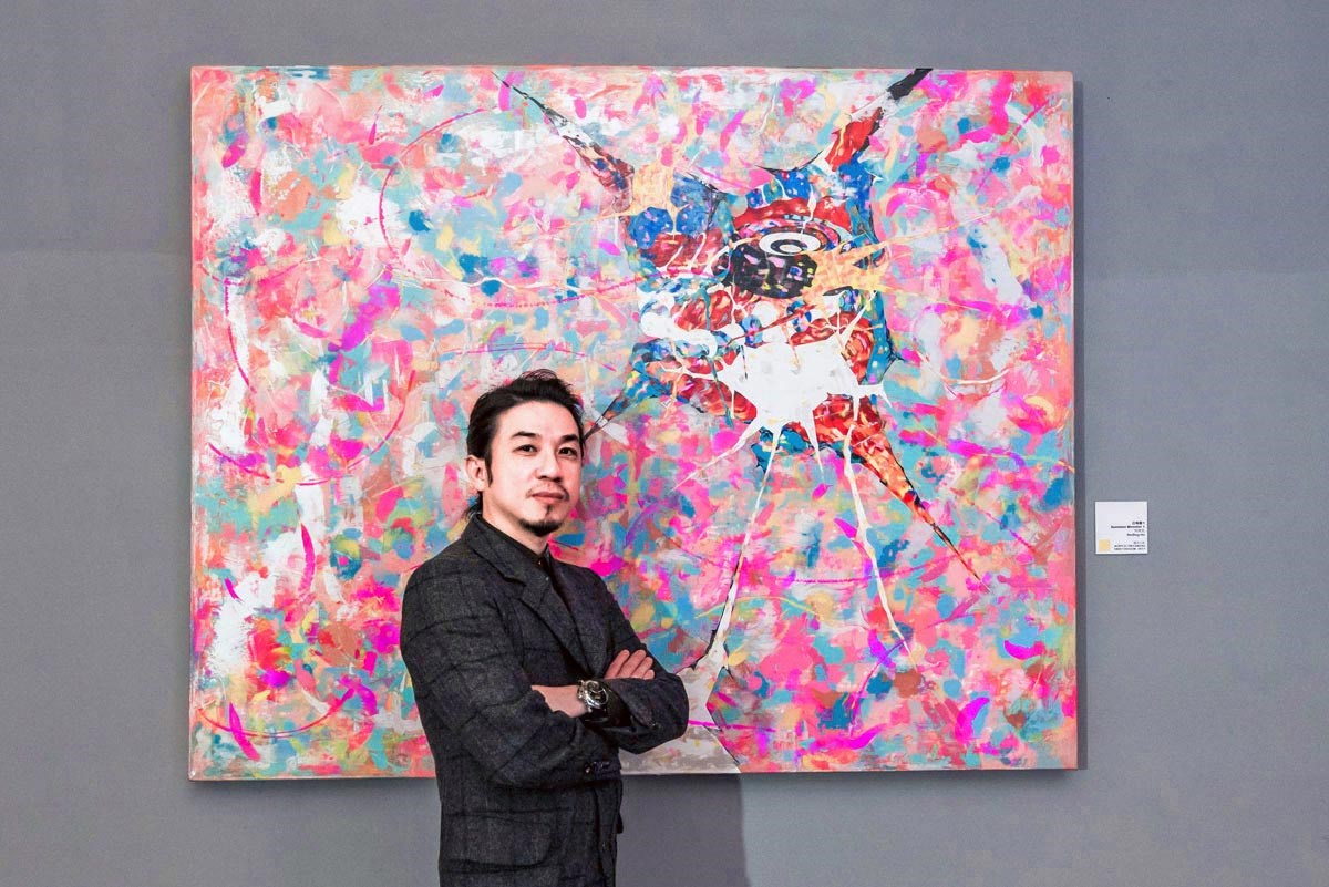 藝術家何政宏《召喚獸》系列作品之一，也在和平青鳥書店「翔輝藝術之夜」展出。
