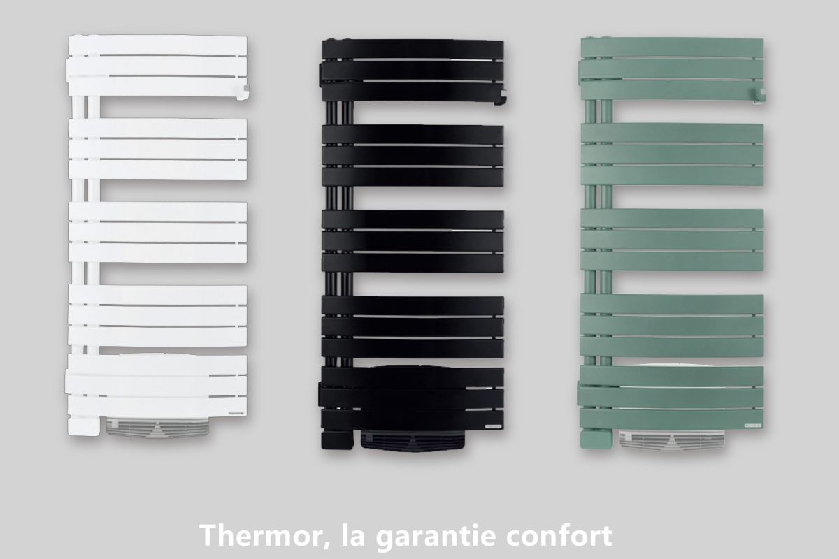 法國 Thermor 電熱毛巾架頂級配備的貼心設計還包含遙控功能，結合現代人習慣用大幅提升使用的便利性。