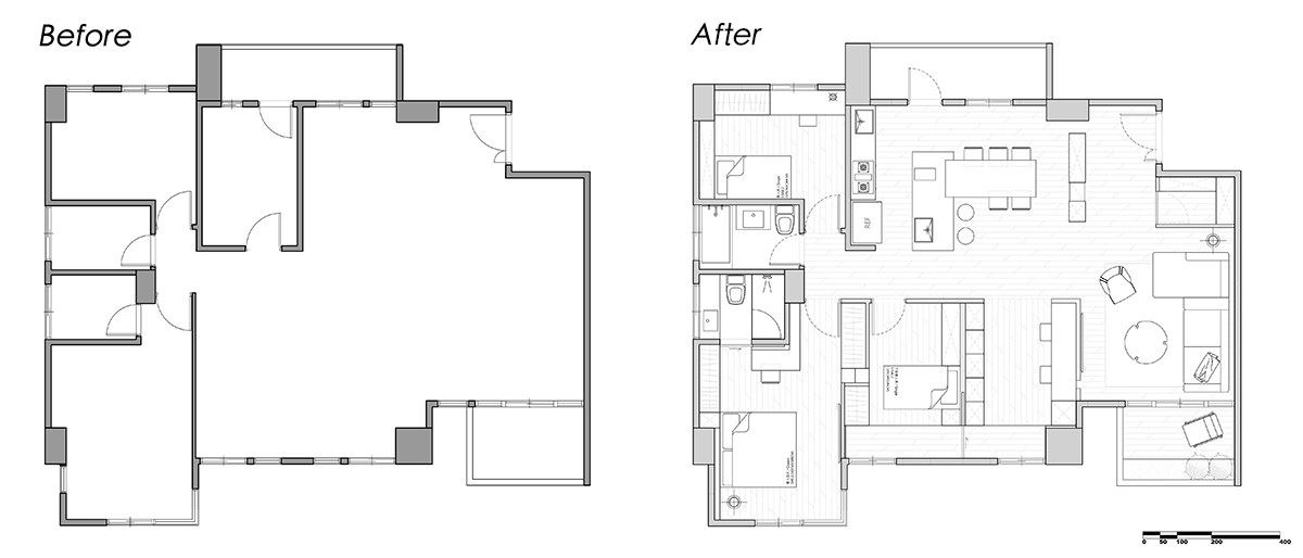 (Before & After)平面圖提供_新澄設計。