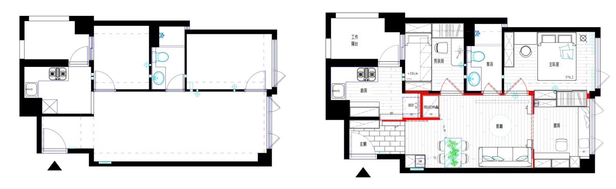 （Before+After）平面圖提供_采舍空間設計。