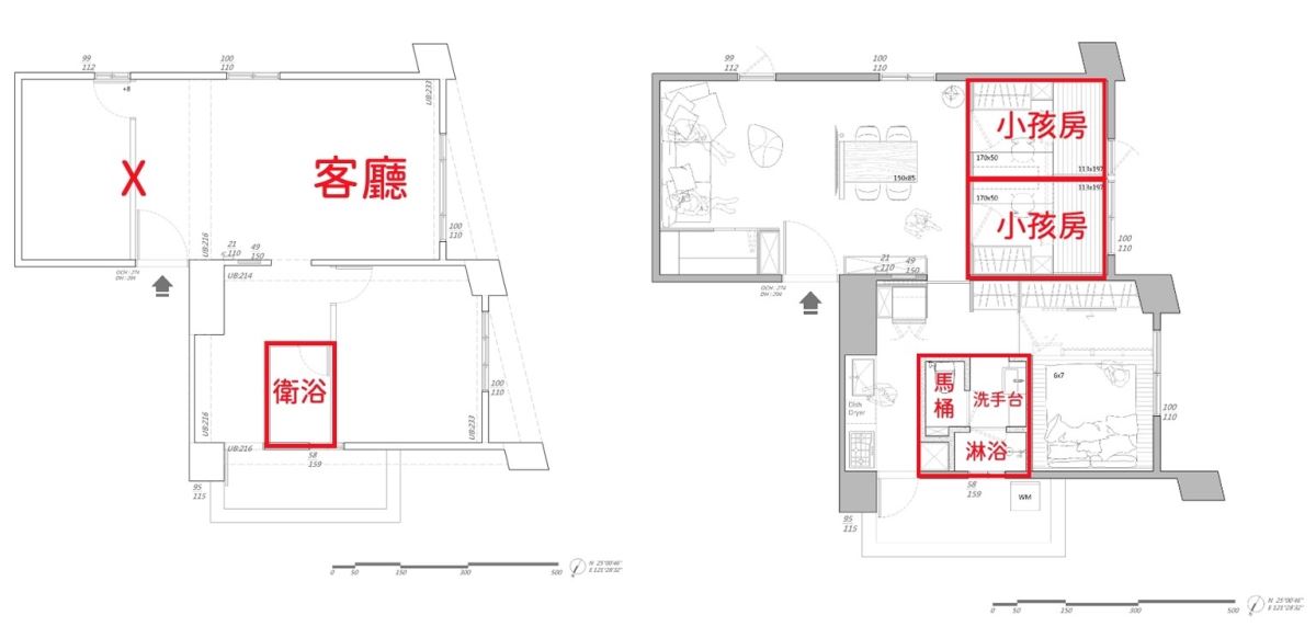 （Before+After）平面圖提供_禾光室內裝修設計。