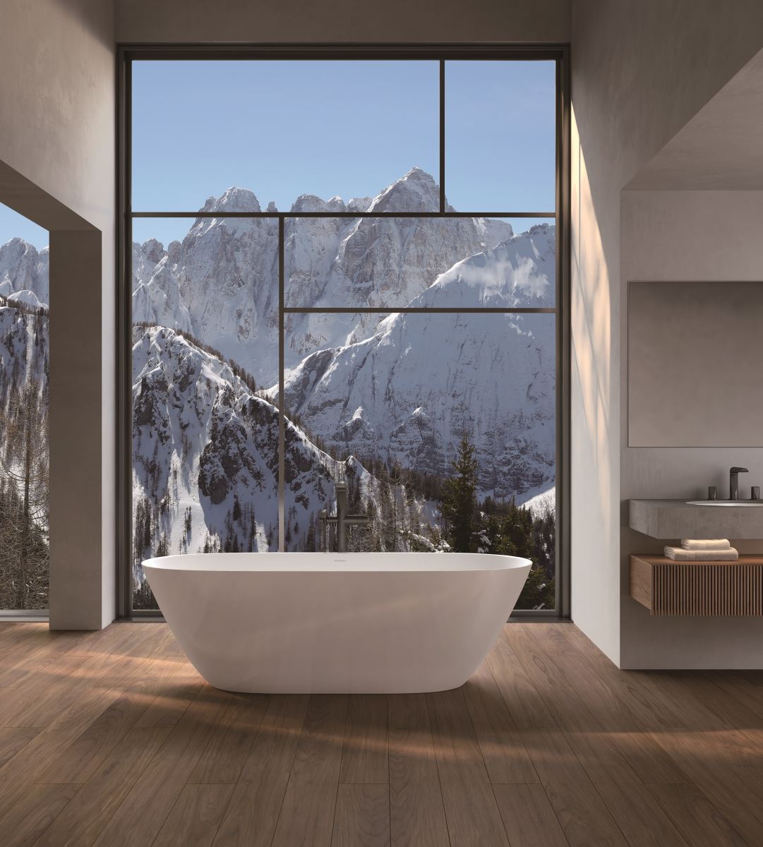 火山石灰岩浴缸保溫性極佳，適合秋冬舒適的泡澡時光，在家便能享受宛如渡假般的療癒感受。