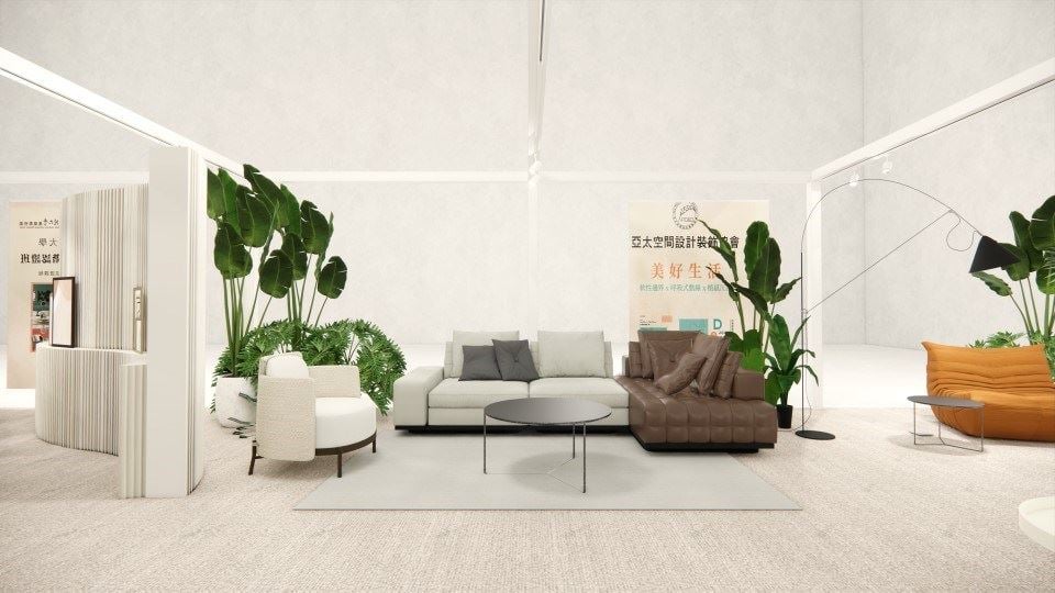 2025室博會《JOIN DECO》展區,由亞太空間設計裝飾協會策畫一場「美好生活展演」體驗,現場情境示意圖。