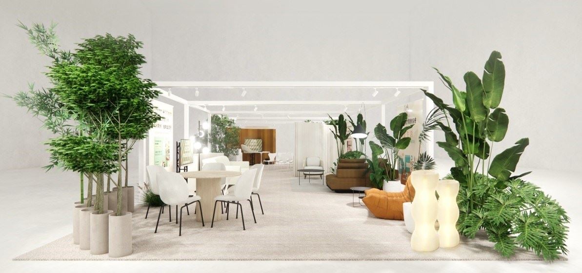 2025室博會《JOIN DECO》展區,由亞太空間設計裝飾協會策畫一場「美好生活展演」體驗,現場情境示意圖。