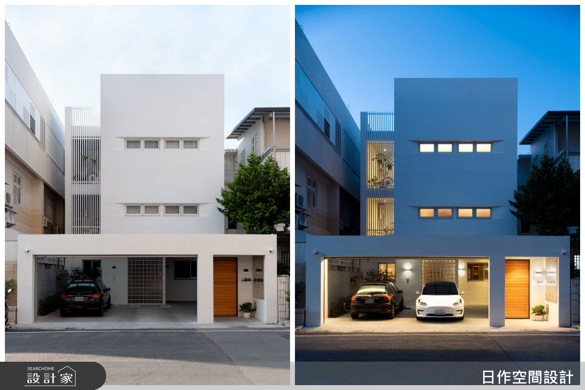 由於基地兩旁的棟距非常近，因此首要挑戰是「如何兼顧隱私與採光」。設計師將建築與道路保持距離，縮小正面開窗，並以推窗取代傳統落地窗與陽台，兼顧遮雨與降溫，化解東台灣夏日的炙熱陽光。