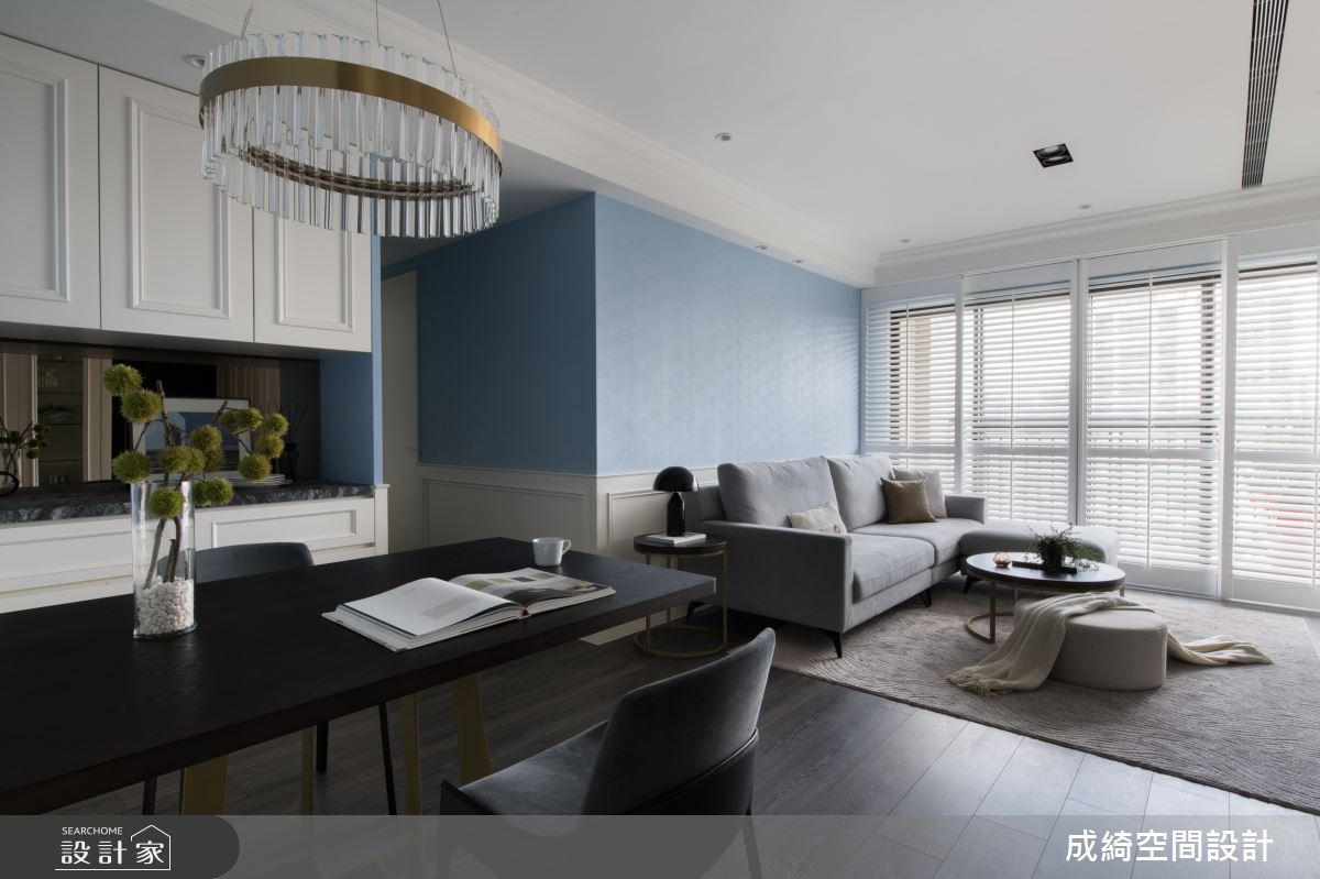 隱藏設計為長輩拜訪做準備！新古典小豪宅挹注藍白優雅質感