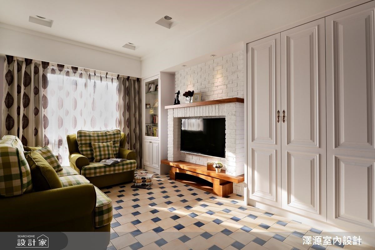 超夢幻美式鄉村宅！復古圓點、跳色花磚讓 30 坪老屋翻新亮麗變身