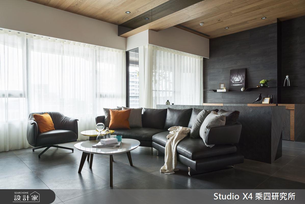 冷石暖木的完美平衡！48 坪型都會霧黑系現代宅