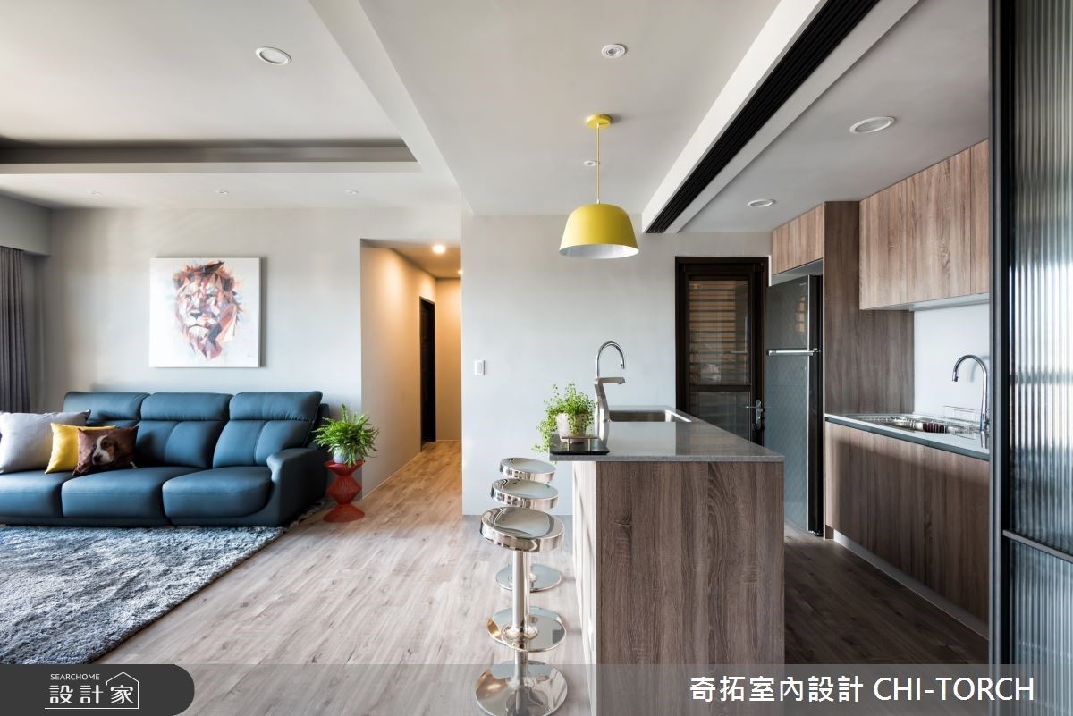 老屋翻新大改造！跳色妝點北歐質感，譜出 38 坪現代簡約宅